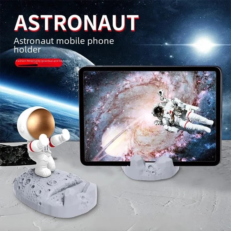 Astronaut plastic spacesuit figurine phone holder