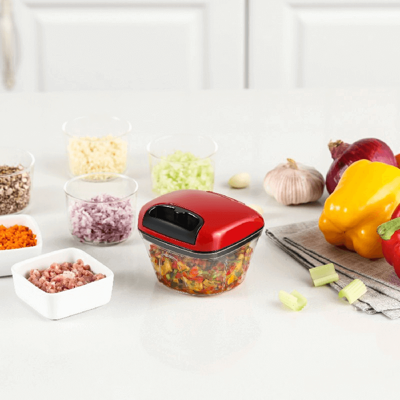 Manual speedy pull food chopper