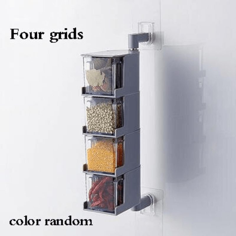 Punch-free wall-mounted spice rack 4 layer