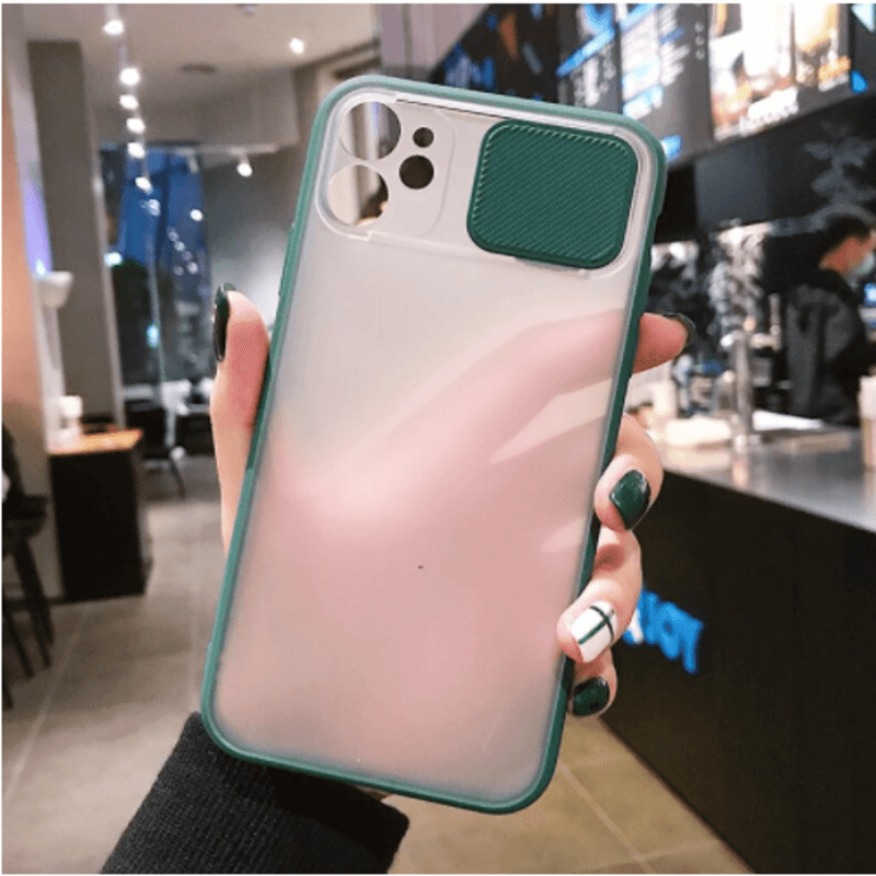 New thin slide camera lens protection phone case for iphone