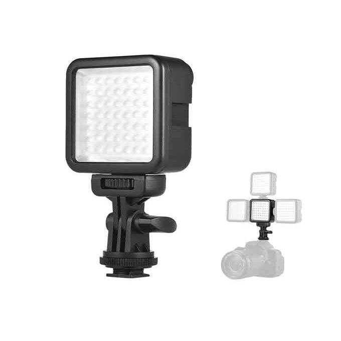 Led video light w49s mini 6000k with rotatable mount adapter