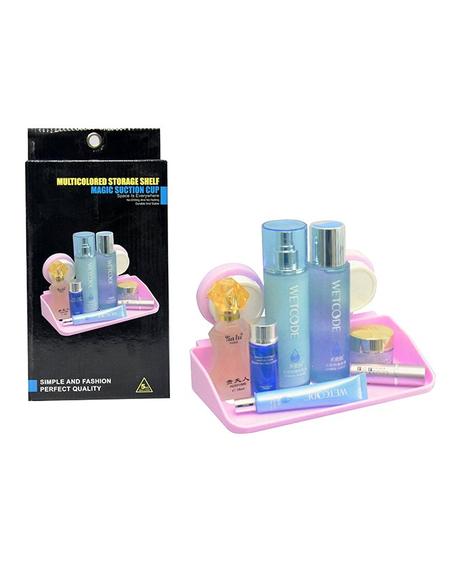 Multi colored storage shelf with magic suction cup