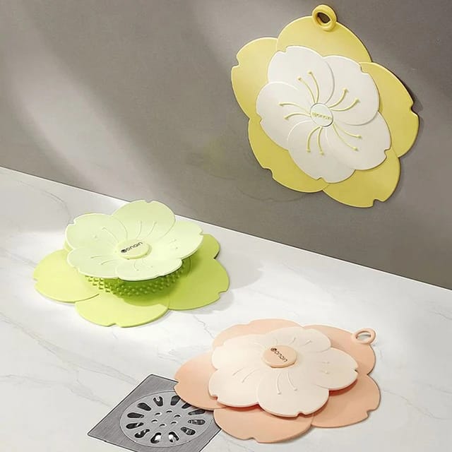 Silicone flower shape drain hair catcher