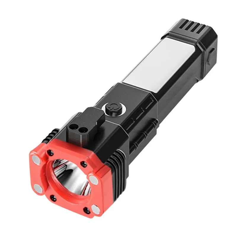 Portable led flashlight with hammer