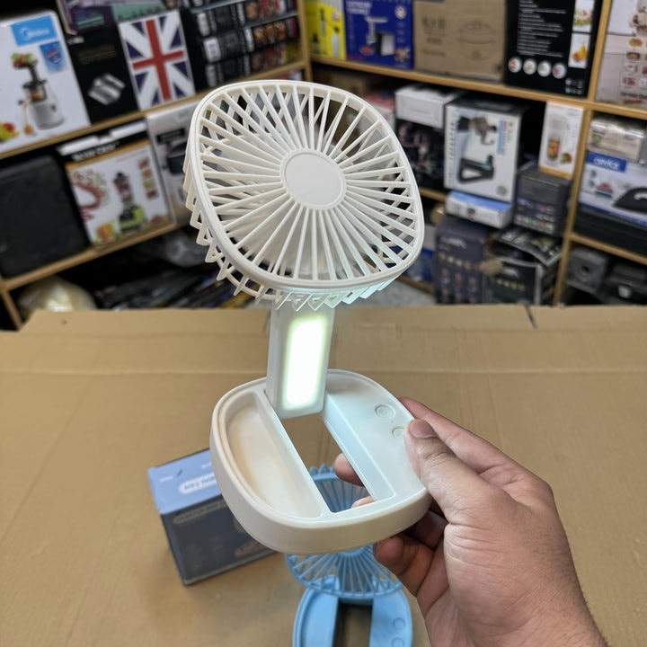 Mini Desktop USB Rechargeable Foldable Fan with LED Light