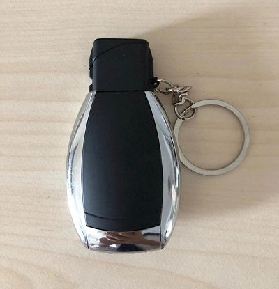 Car key lighter gas inflatable windproof + lights key buckle