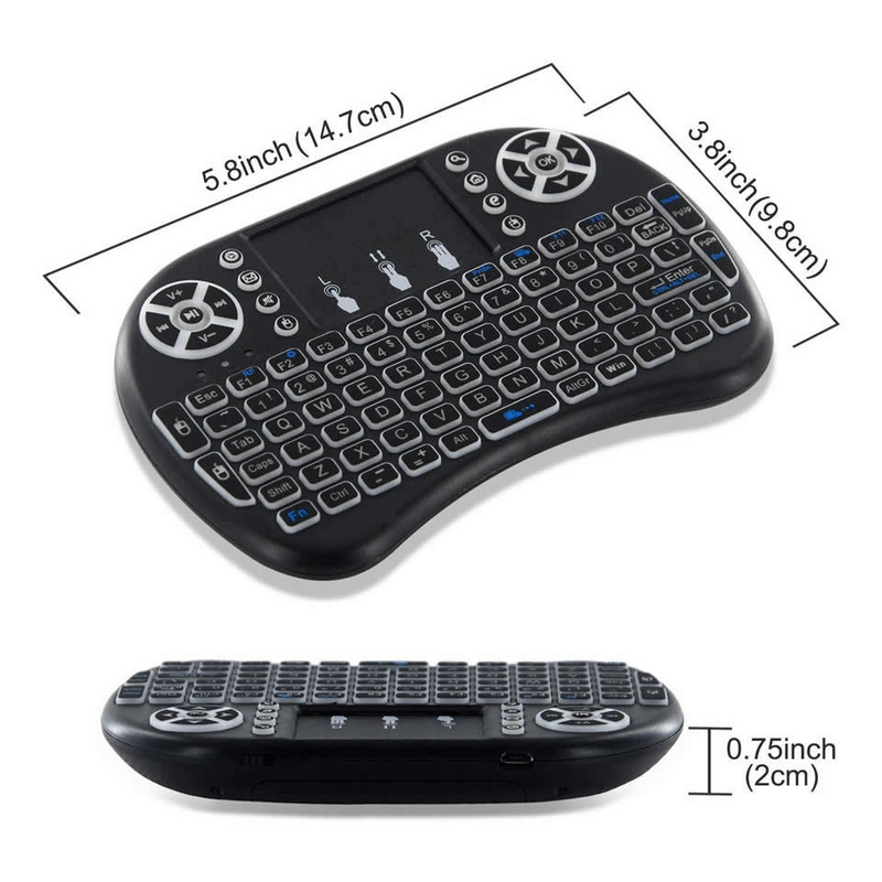 3 colors backlit mini wireless keyboard with touchpad