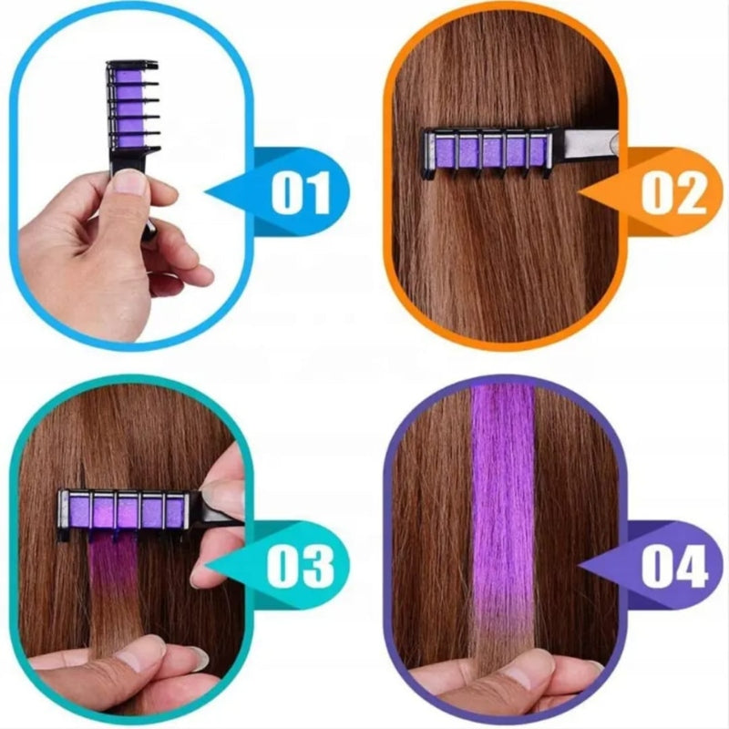 Kids hair color comb set