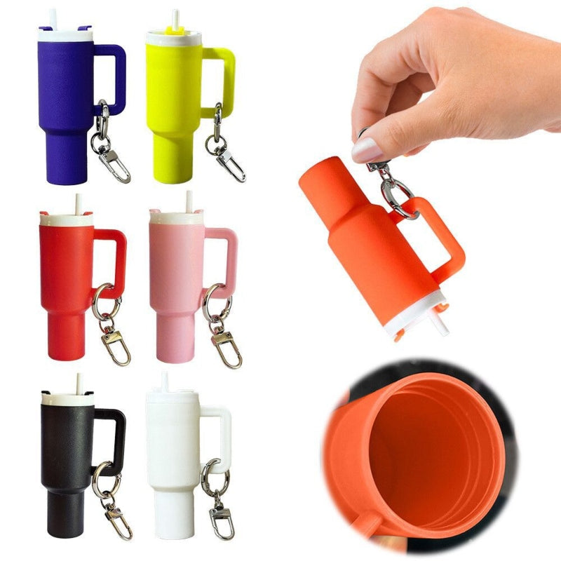 Mini Stanley Style Tumbler Keychain With Mini Storage inside