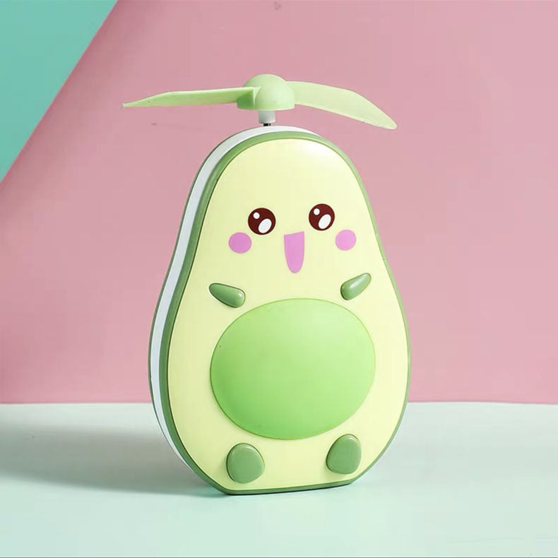 Avocado shape handheld mini air cooler fan with fill light mirror