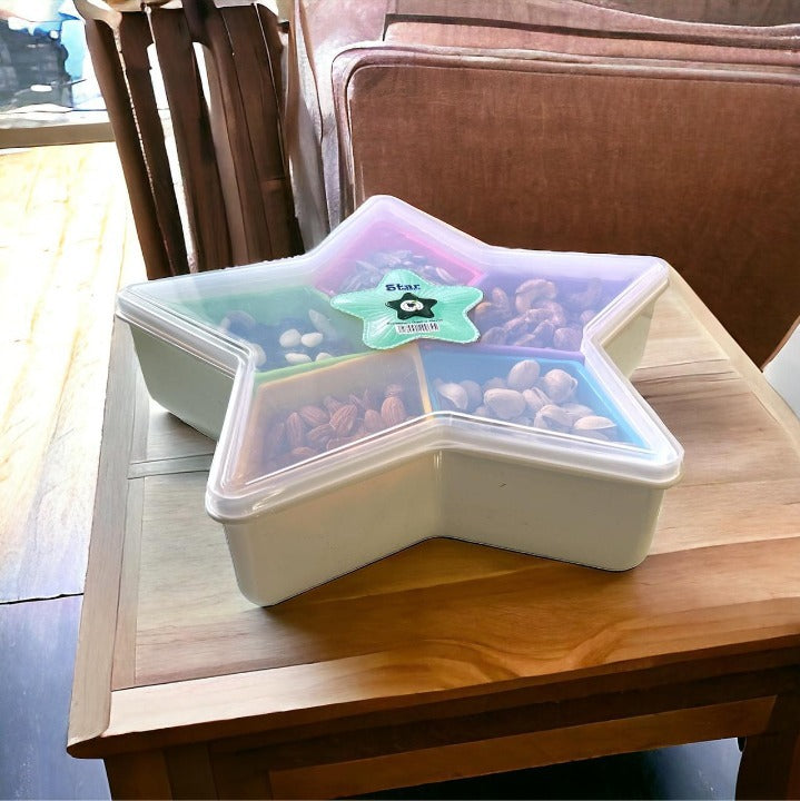 Star Shape 5 Cell Colorful Spice Rack Set with Lid