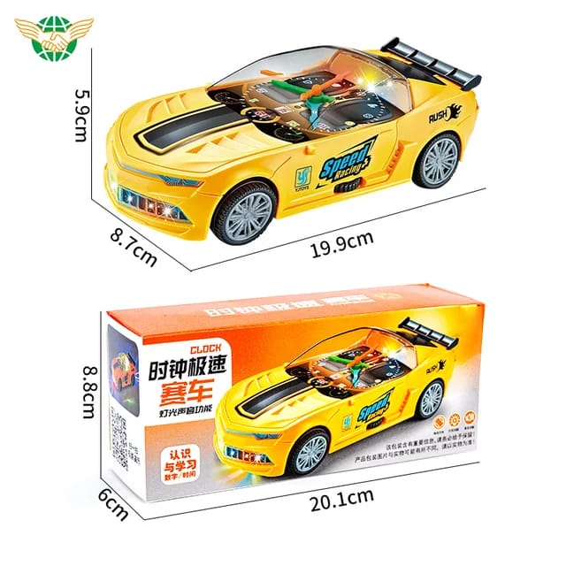 CLOCK CAR WITH LIGHT SOUNDS