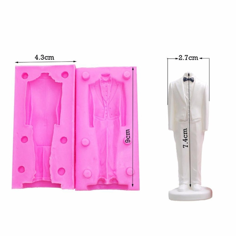 3d man suit silicone mold chocolate