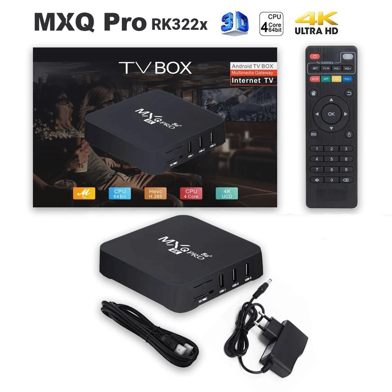Mxq pro 4k tv box android 10.0 4k hdr ultra wifi 4gb+64gb