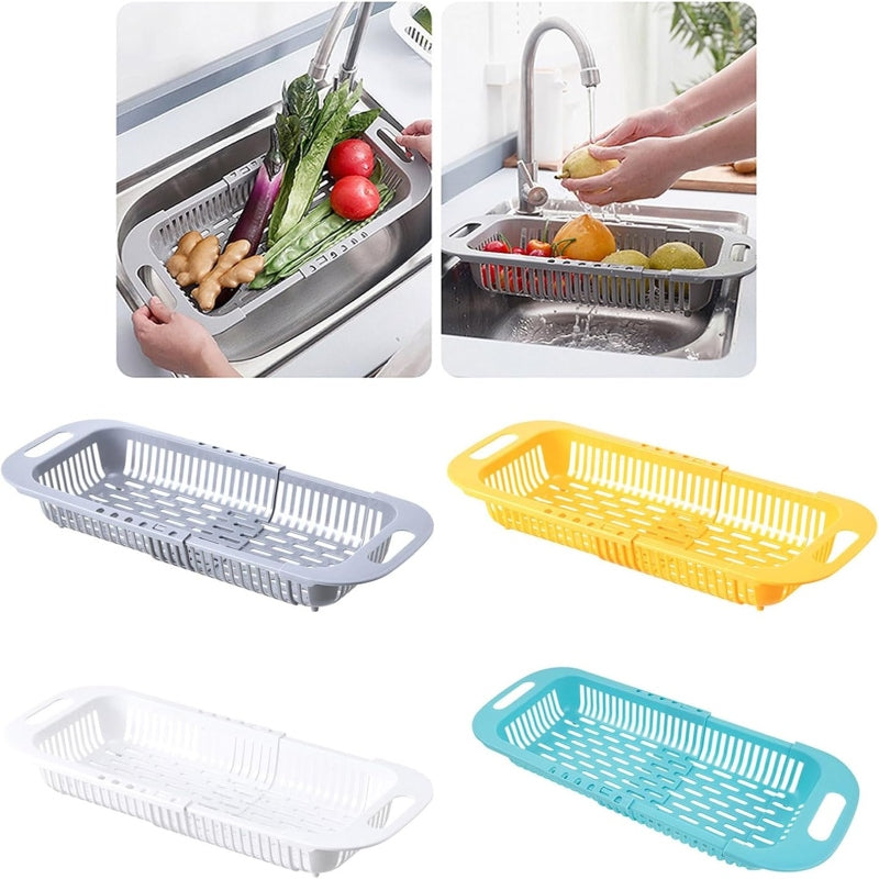 Dish Drying Rack Retractable Drain Basket Sink Organizers