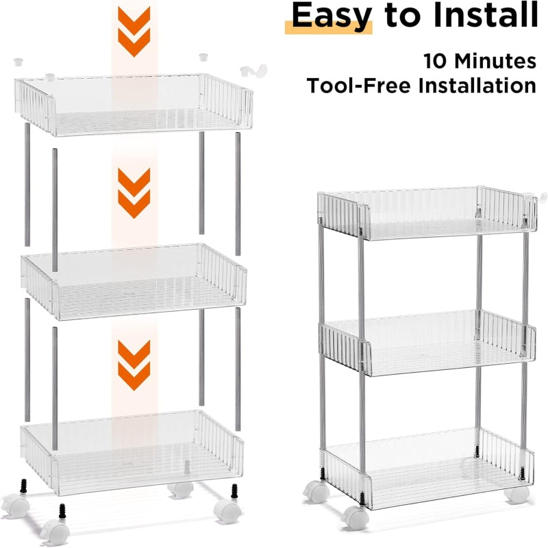 Luxury acrylic 4tier trolly