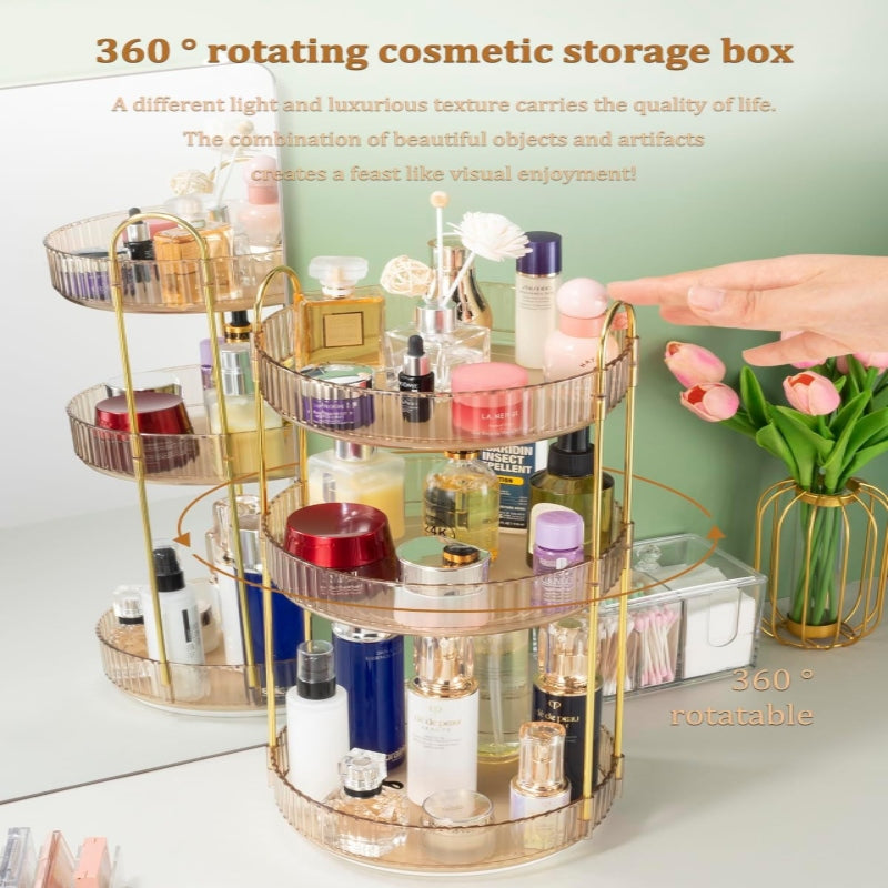 3 Layer Rotating Cosmetic Organizer Rack