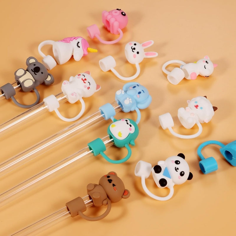 15 PCS Cute Silicone Straw Cover Cap for Stanley Cup