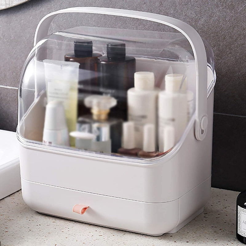 Transparent Cosmetic Box Double Sided door With Drawer