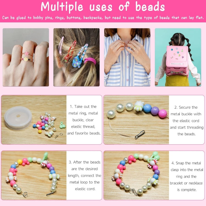 kids threads beads set art and craft jewelry