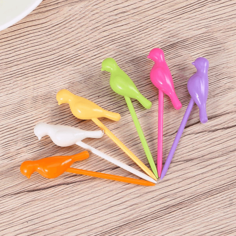 6pcs bird tree fruit forks