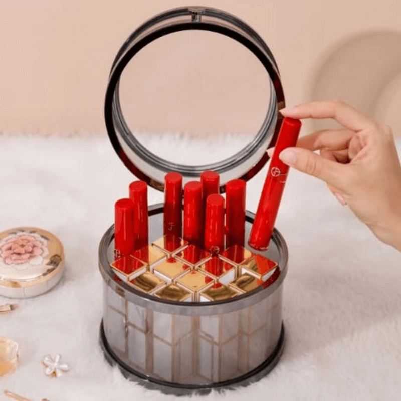 Transparent lip stick cabinet makeup organizer