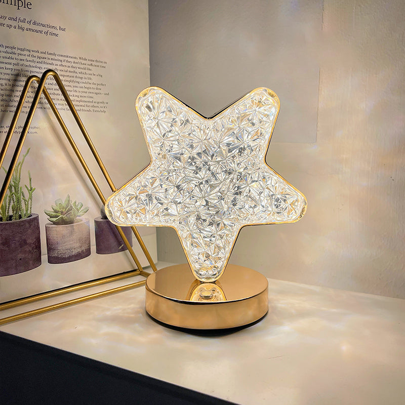 Star shape crystal night light lamp