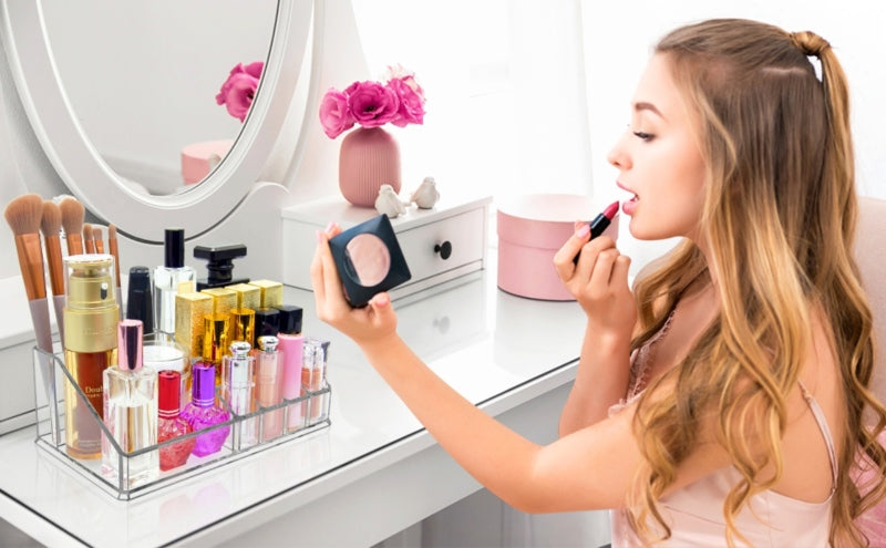 Cosmetic organizer lipstick stand holder