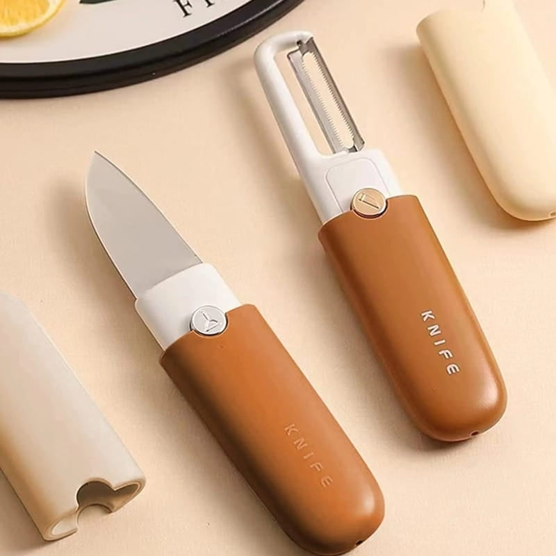 2in1 fruit peeler knife stainless steel