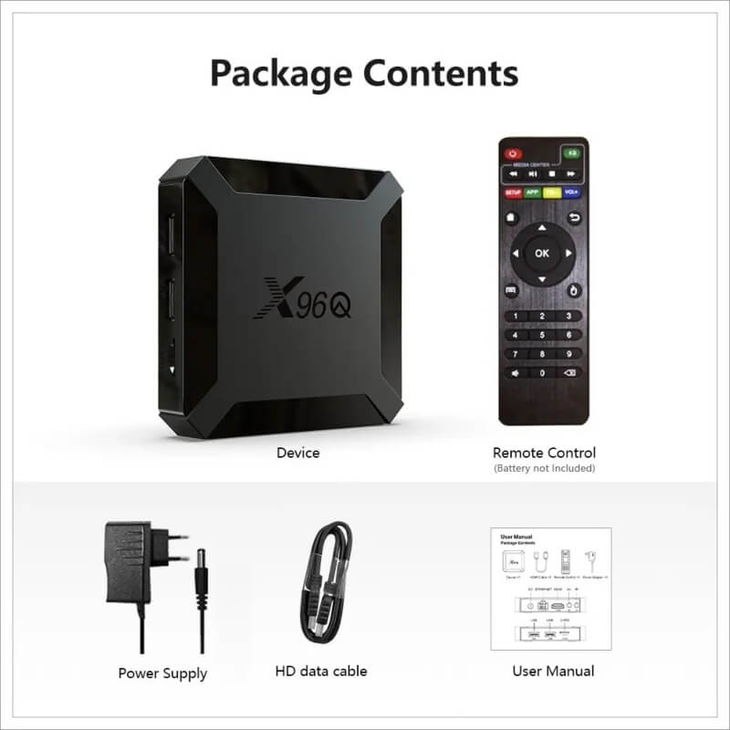 Smart box x96q mini quad core 2g+16g 4k 60fps andriod 10v