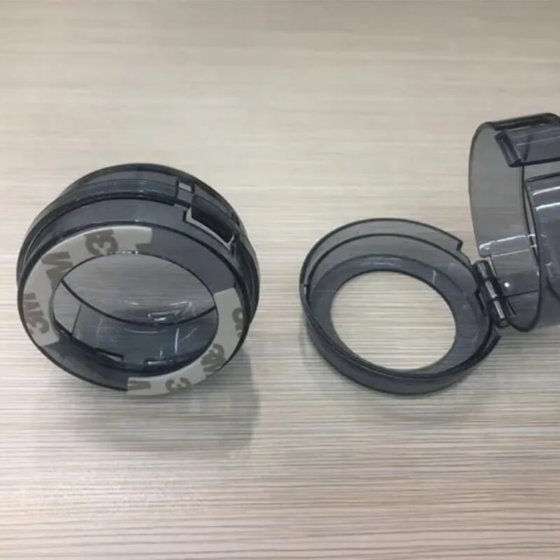 Pair of universal kitchen gas stove knob covers with lock - black