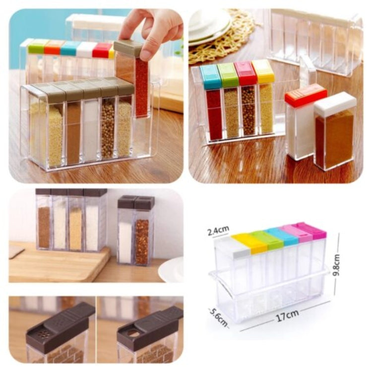 6 pcs/set kitchen spice jar