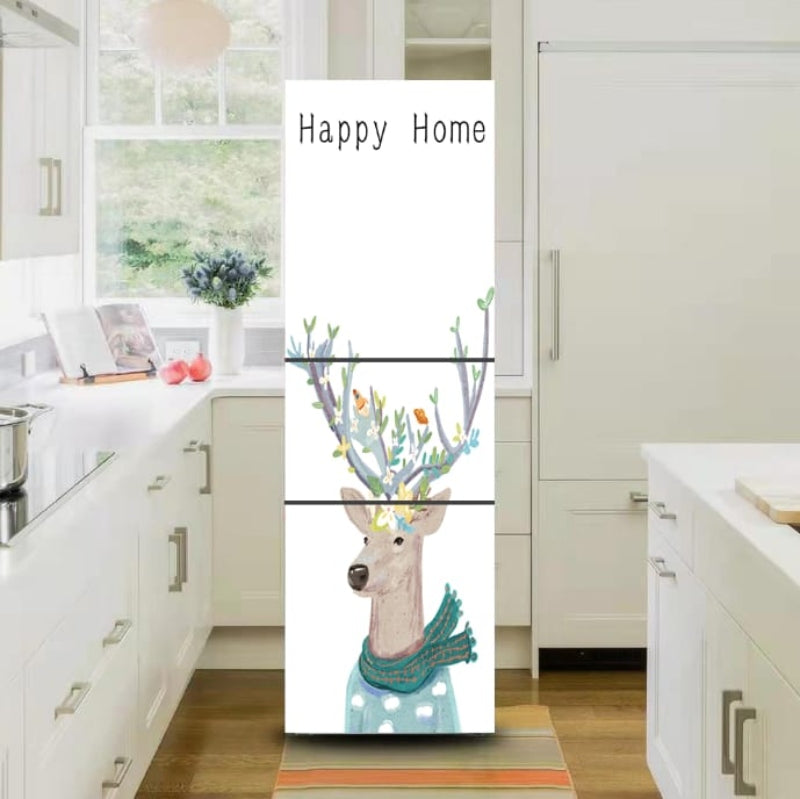 Fridge door stickers- 3d adhesive wallpaper for refrigerator