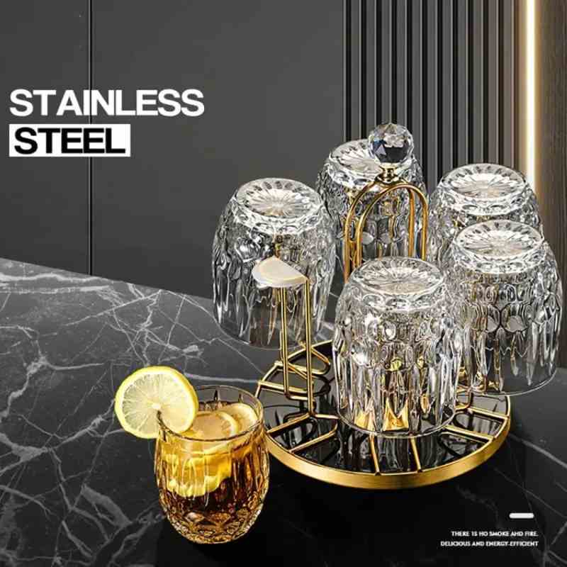 CUPS and MUG Stand Golden Metal Holders Rack