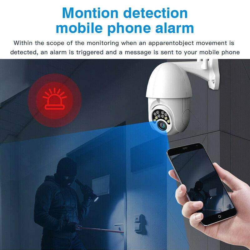 Security camera with motion detection feature and smartphone app for monitoring