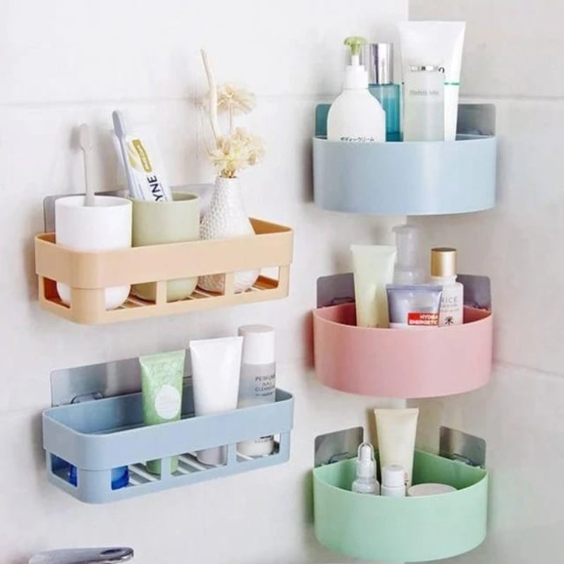 Wall mounted multipurpose self adhesive rack