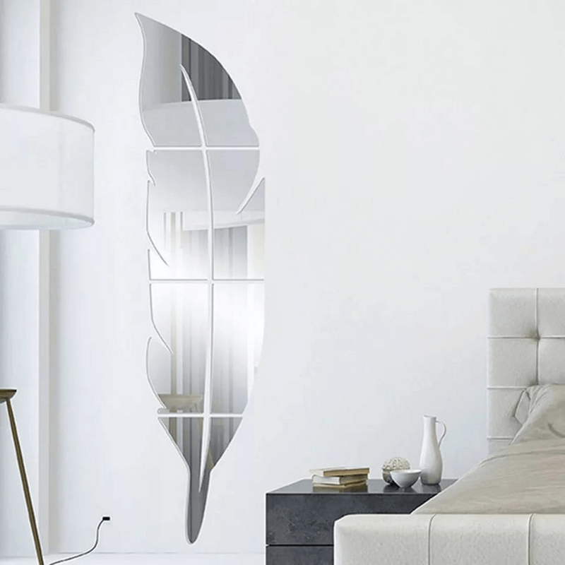 Leaf mirror wall stickers