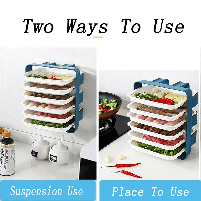 6 tier wall mounted tray kitchen organizer
