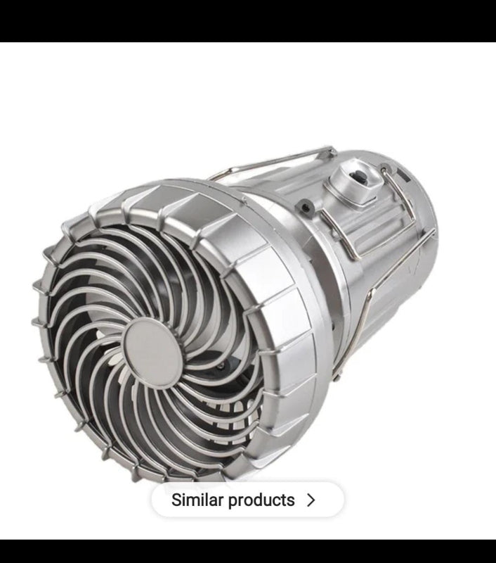 Portable outdoor led camping lantern with fan