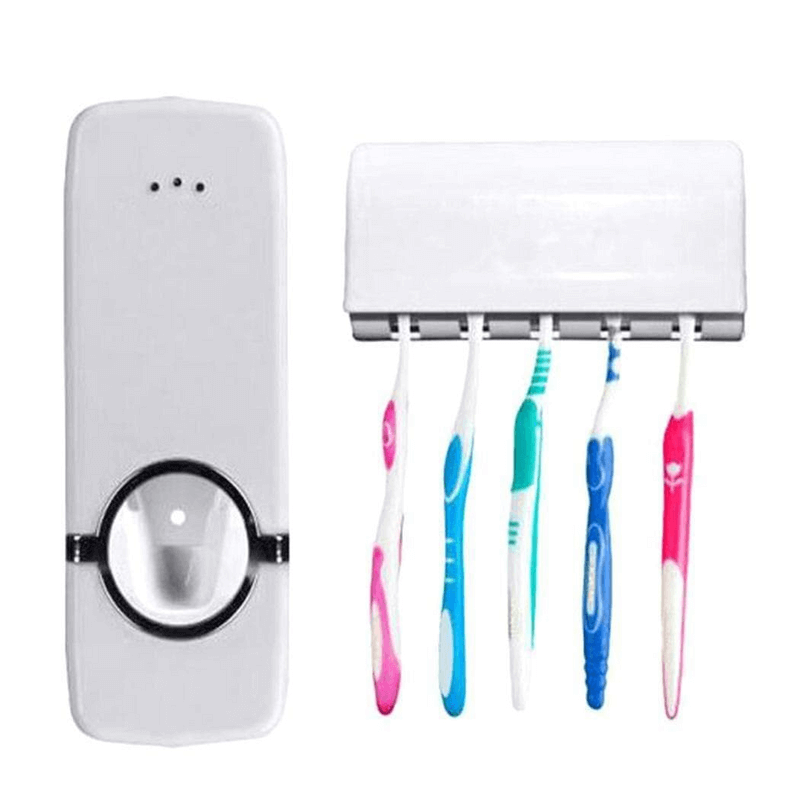Automatic toothpaste dispenser with tooth brush holder