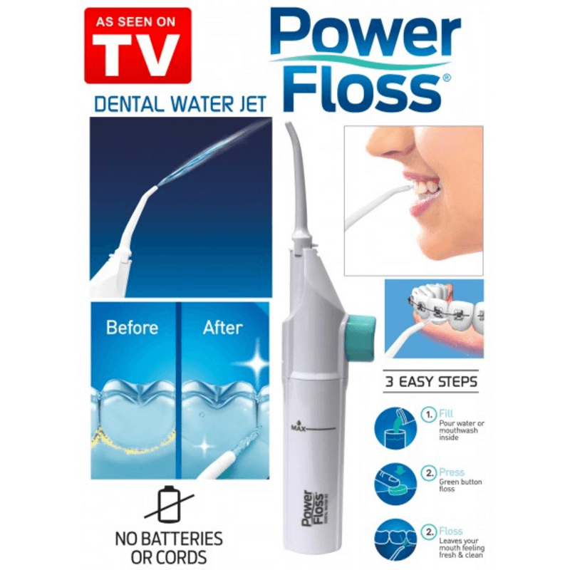 Power floss - air powered dental water jet