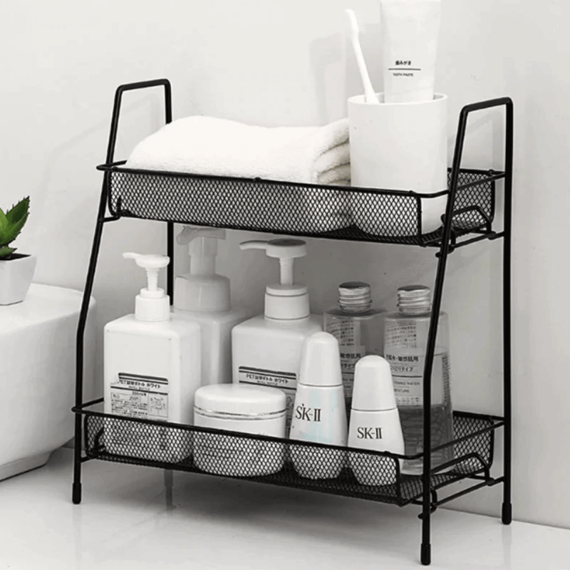double layer iron rack kitchen and bathroom organizer