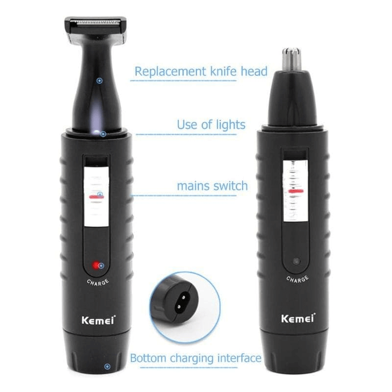 Kemei electric 2 in 1 hair trimmer rechargeable shaver