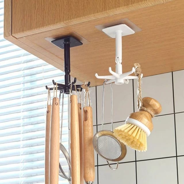 360 Degrees Rotated Kitchen Hooks Self Adhesive