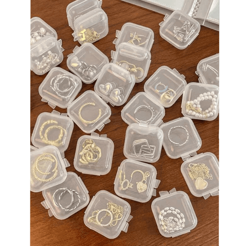 10 pcs transparent mini jewelry storage box