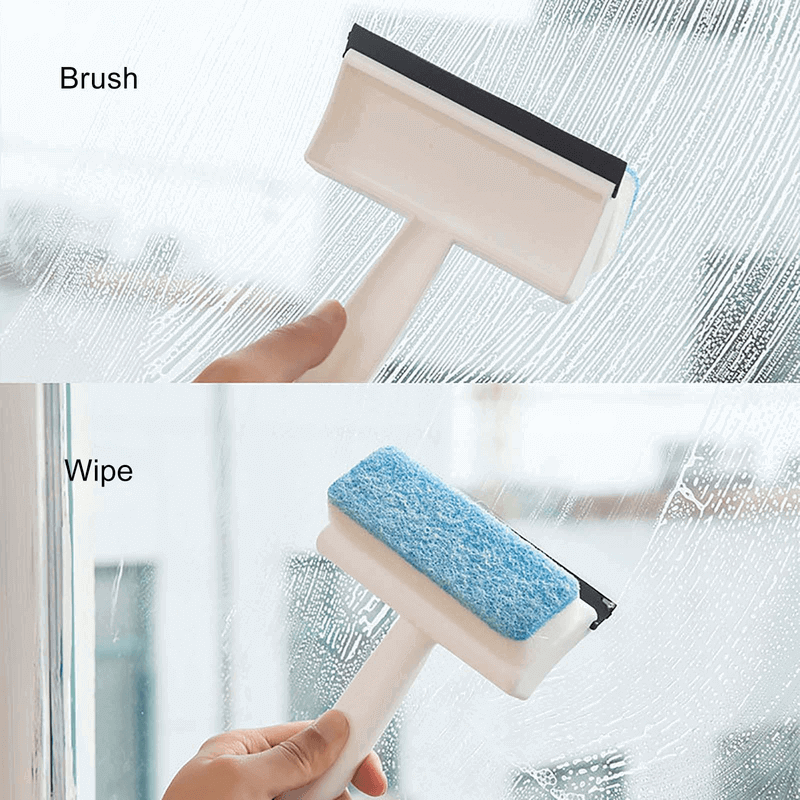 Dual sided bathroom sponge and wiper