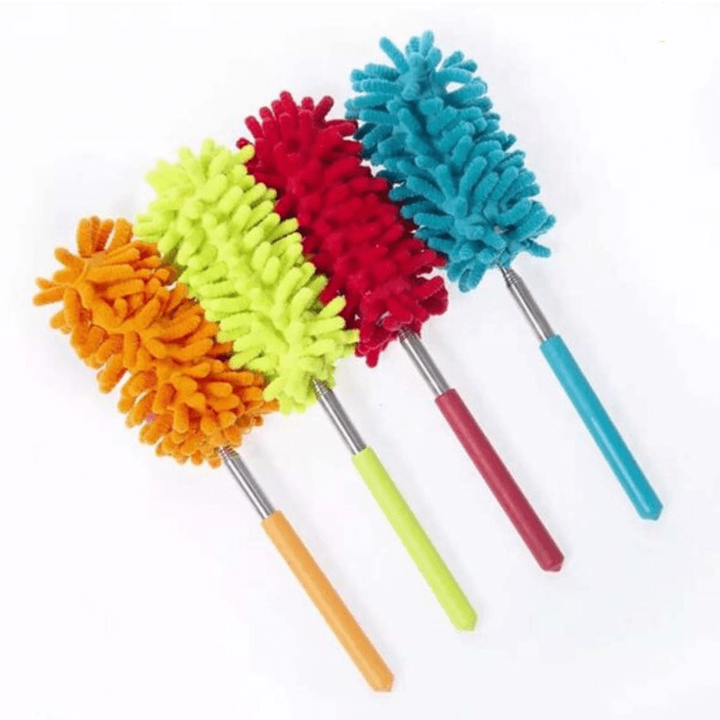 Extendable soft microfiber dusting brush