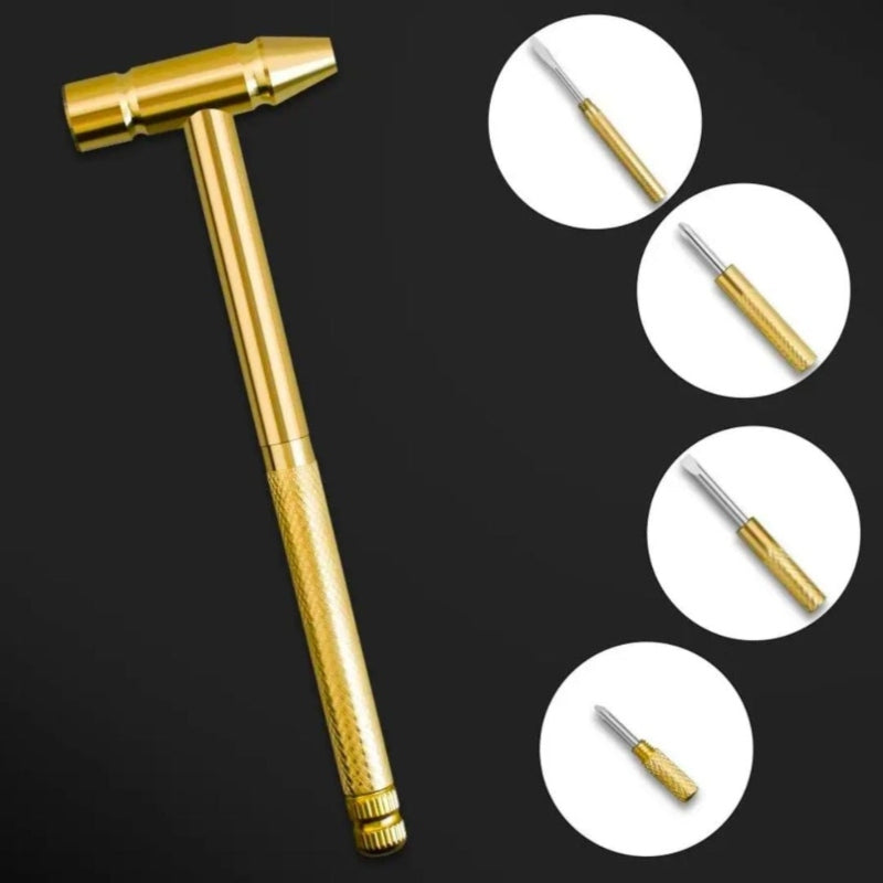 6 In 1 Mini Round Copper Hammer Screw Driver