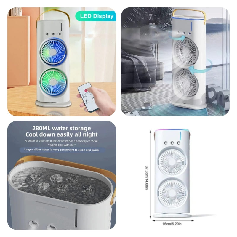 Aqua breeze oscillating rechargeable misting fan