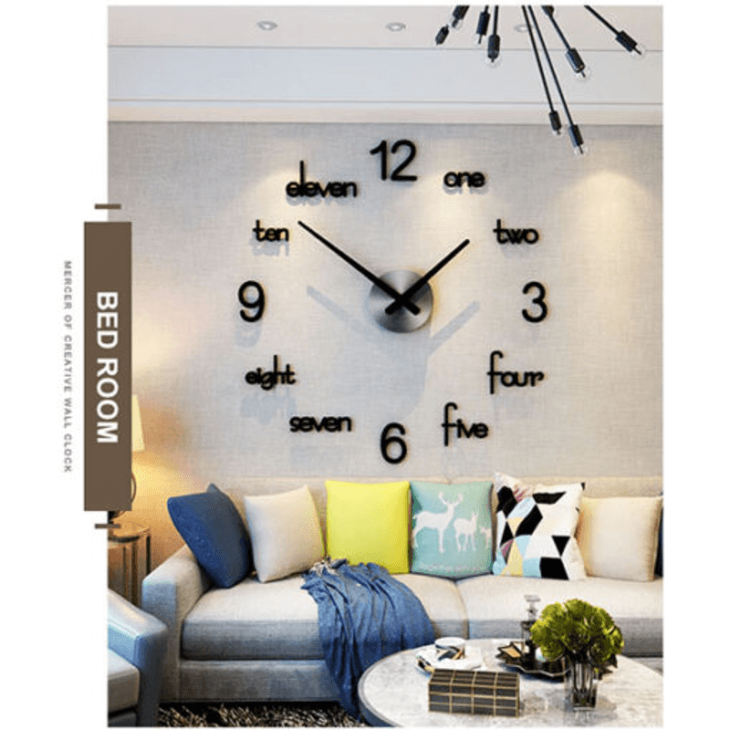 Diy 3d modern acrylic wall clock large
